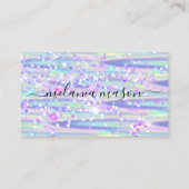 ホログラフィエレガントックグリッターメイクアップアーティストパープル 名刺 (正面)