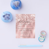 ホログラフィエレガントックグリッターメイクアップアーティストピンク チラシ (シングル)