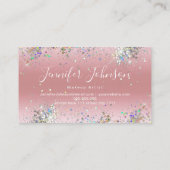 ホログラフィエレガントックグリッターメイクアップアーティストピンク 名刺 (裏面)