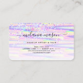 ホログラフィエレガントックグリッターメイクアップアーティストピンク 名刺 (裏面)