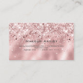 ホログラフィエレガントックグリッターメイクアップアーティストピンク 名刺 (裏面)