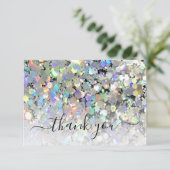 ホログラフィエレガントックグリッターメイクアップアーティストブラック サンキューカード (スタンド正面)