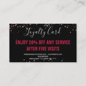 ホログラフィエレガントックグリッターメイクアップアーティストブラック ロイヤリティカード (裏面)