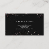 ホログラフィエレガントックグリッターメイクアップアーティストブラック ロイヤリティカード (裏面)