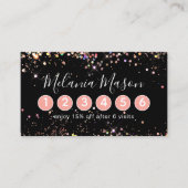 ホログラフィエレガントックグリッターメイクアップアーティストブラック ロイヤリティカード (正面)