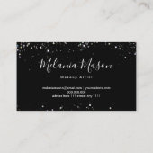 ホログラフィエレガントックグリッターメイクアップアーティストブラック 名刺 (裏面)