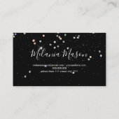 ホログラフィエレガントックグリッターメイクアップアーティストブラック 名刺 (裏面)