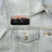 ホログラフィエレガントックグリッターメイクアップアーティストブラック 名札 (インサイチュ)