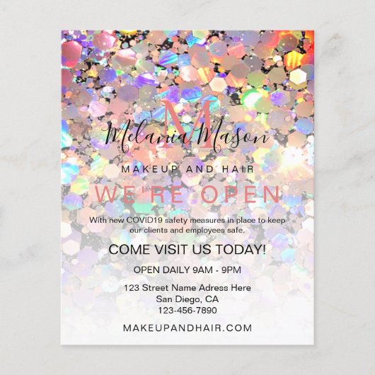 ホログラフィエレガントックグリッターメイクアップアーティストブラックFl チラシ (正面)