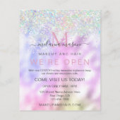 ホログラフィエレガントックグリッターメイクアップアーティストメタリック チラシ (裏面)