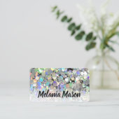 ホログラフィエレガントックグリッターメイクアップアーティストユニーク 名刺 (スタンド正面)