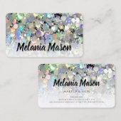 ホログラフィエレガントックグリッターメイクアップアーティストユニーク 名刺 (正面/裏面)