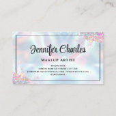 ホログラフィエレガントックグリッターメイクアップアーティスト 名刺 (裏面)