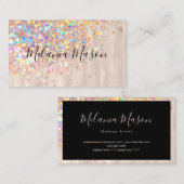 ホログラフィエレガントックグリッターメイクアップアーティスト 名刺 (正面/裏面)