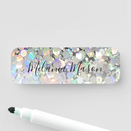 ホログラフィエレガントックグリッターメイクアップアーティスト 名札 (インサイチュ)