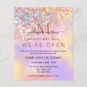 ホログラフィエレガントックグリッター我々はオープンサロンシック チラシ (裏面)