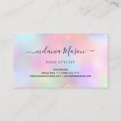 ホログラフィエレガントックグリッター美容師カラフル 名刺 (裏面)