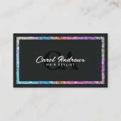 ホログラフィエレガントックグリッター&ブラック美容師 名刺 (裏面)