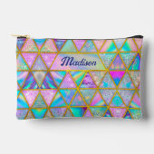 ホログラフィエレガントックトレンディーフェイク金ゴールド幾何学的 アクセサリーポーチ (正面)