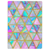 ホログラフィエレガントックトレンディーフェイク金ゴールド幾何学的 クリップボード (裏面)