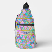 ホログラフィエレガントックトレンディーフェイク金ゴールド幾何学的 スリングバッグ (正面)