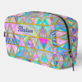 ホログラフィエレガントックトレンディーフェイク金ゴールド幾何学的 ドップキット (右コーナー)