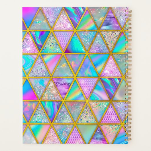 ホログラフィエレガントックトレンディーフェイク金ゴールド幾何学的 プランナー手帳 (裏面)