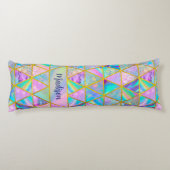 ホログラフィエレガントックトレンディーフェイク金ゴールド幾何学的 ボディピロー (裏面)