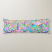 ホログラフィエレガントックトレンディーフェイク金ゴールド幾何学的 ボディピロー (正面)