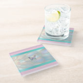 ホログラフィエレガントックバタフライコースター ガラスコースター (アングル)