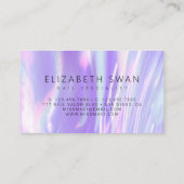 ホログラフィエレガントックパープルパステル名刺 名刺 (裏面)