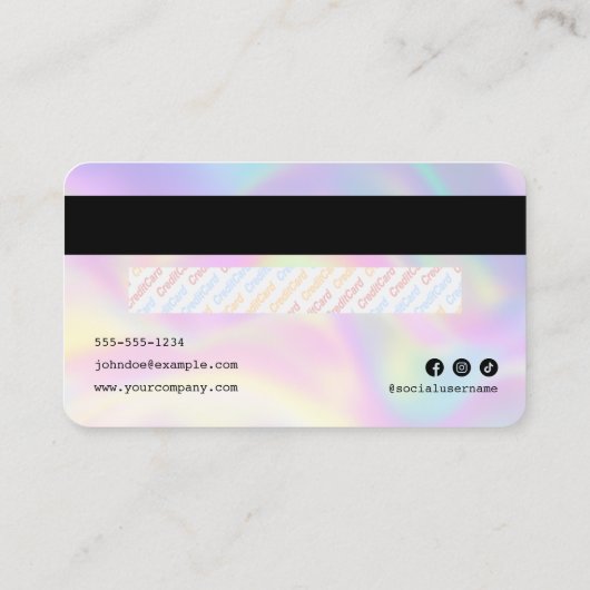 ホログラフィエレガントックヘアサロンクレジットカード 名刺 (裏面)