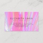 ホログラフィエレガントックホットピンクパステル名刺 名刺 (裏面)