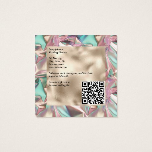 ホログラフィエレガントック及びパール箔の名刺 (裏面)