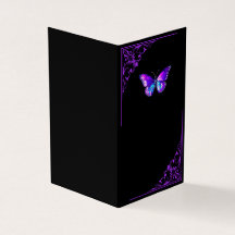 ホログラフィエレガントック折り畳みグリーティングカード – 黒