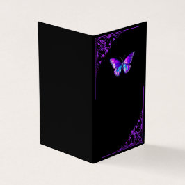 ホログラフィエレガントック折り畳みグリーティングカード – 黒