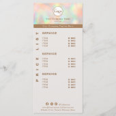 ホログラフィエレガントック美容価格表作成サービス メニュー (正面)