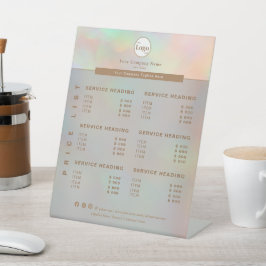 ホログラフィエレガントック美容業者向けサービス価格表 台座サイン