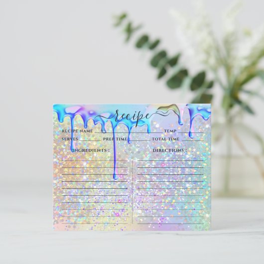 ホログラフィエレガントック金ゴールドグリッター駆動レシピカード (スタンド正面)