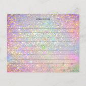 ホログラフィエレガントック金ゴールドピンクグリッターレシピカード (裏面)