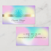 ホログラフィエレガントック金ゴールド、ロータスヨガインストラクター 名刺 (正面/裏面)