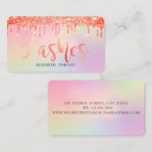 ホログラフィエレガントック、まばたき、グリッタードリップ 名刺 (正面/裏面)