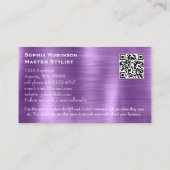 ホログラフィエレガントック&パープルメタル名刺 割引カード (裏面)