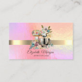 ホログラフィエレガントック、金ゴールドストライプフローラミキサ 名刺 (正面)