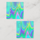 ホログラフィエレガントモダンック金ゴールドフレーム、紙吹雪 割引カード (正面/裏面)