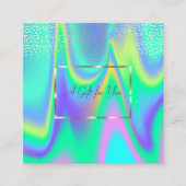 ホログラフィエレガントモダンック金ゴールドフレーム、紙吹雪 割引カード (正面)