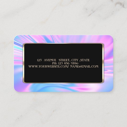 ホログラフィエレガントーモダンフレーム 名刺 (裏面)