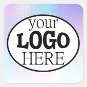 ホログラフィカスタムックのグラデーション上のビジネスロゴ スクエアシール (正面)