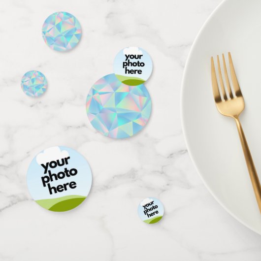 ホログラフィカスタムックアクセント付きフォト紙吹雪 コンフェッティ (グループ)