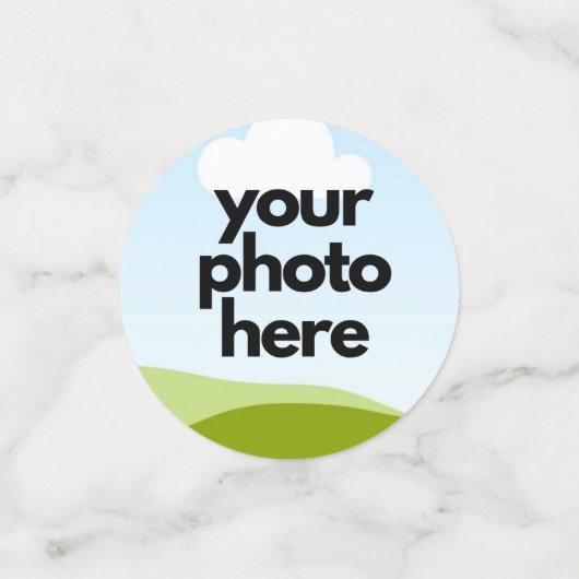 ホログラフィカスタムックアクセント付きフォト紙吹雪 コンフェッティ (スモール正面)